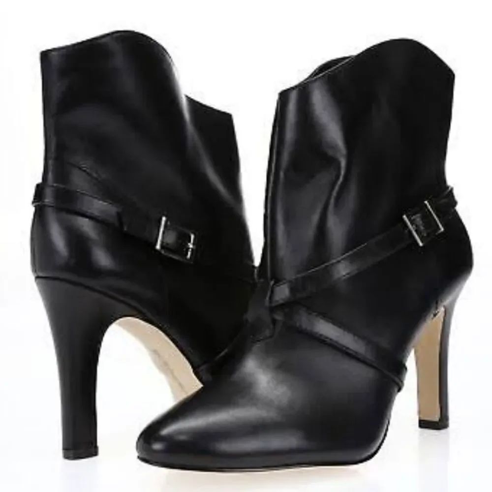 DELMAN VERO CUOIO LEATHER POINTED TOE HIGH HEEL WOMEN"S ANKLE BOOT